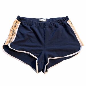 VTG Y2K Hollister Women's Navy Booty Shorts with Tan Accents